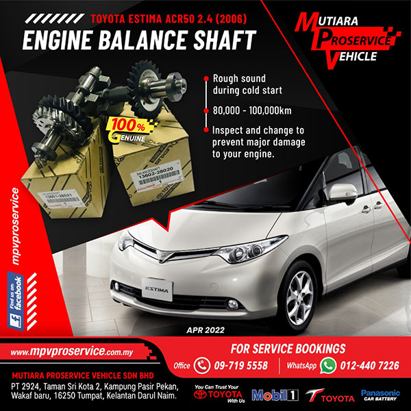 Toyota Estima ACR50 Engine Balance Shaft Services in Petaling Jaya, Selangor