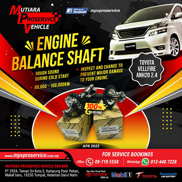 Toyota Vellfire ANH20 Engine Balance Shaft Services in Kota Bharu, Kelantan