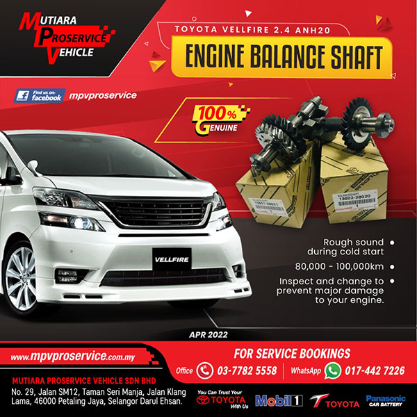 Toyota Vellfire ANH20 Engine Balance Shaft Services in Petaling Jaya, Selangor